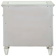 Bowery Hill 3-Drawer Nightstand with Sunburst Trim in Silver Mirrored