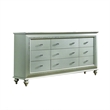 Bowery Hill Rectangular Wood 9-Drawer Dresser in Champagne White