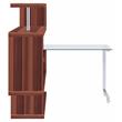Bowery Hill Glass Top Writing Desk in Chrome and Walnut High Gloss