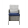 Bowery Hill 9-Piece Patio Set with Glass Table in Blue Fabric and Wicker