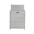 Bowery Hill 9-Piece Patio Set with Glass Table in Blue Fabric and Wicker