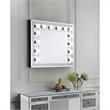 Bowery Hill Lighted Vanity Mirror in Mirrored and Faux Crystal Diamonds