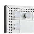 Bowery Hill Lighted Vanity Mirror in Mirrored and Faux Crystal Diamonds
