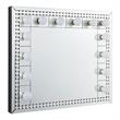 Bowery Hill Lighted Vanity Mirror in Mirrored and Faux Crystal Diamonds