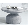 Bowery Hill Round Cement Coffee Table with Dome Base in Weathered Gray