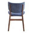 Bowery Hill 18-Inch Scandinavian Fabric Side Chair in Blue and Walnut