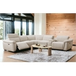 Bowery Hill Boucle Fabric Power Motion Sectional Sofa in Beige