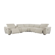 Bowery Hill Boucle Fabric Power Motion Sectional Sofa in Beige