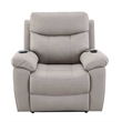 Bowery Hill Microfiber Power Recliner with Lift and Massage in Gray