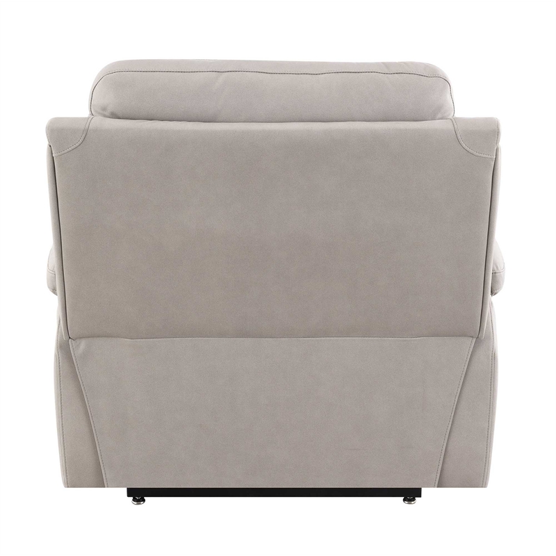 Bowery Hill Microfiber Power Recliner with Lift and Massage in Gray