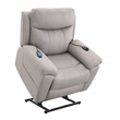 Bowery Hill Microfiber Power Recliner with Lift and Massage in Gray
