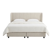 Bowery Hill Channel-Tufted Queen Storage Bed in Beige Chenille