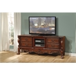 Bowery Hill Rectangular TV Console with Glass Door in Cherry Oak Wood