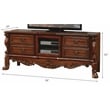 Bowery Hill Rectangular TV Console with Glass Door in Cherry Oak Wood