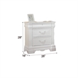 Bowery Hill Contemporary 3-Drawer Nightstand with Shelf in White