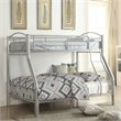 Bowery Hill Twin Over Full Metal Bunk Bed with Ladder in Silver