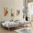 Bowery Hill Full Over Full Metal Bunk Bed with Ladder in Silver