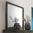 Bowery Hill Wooden Frame Wall Mirror with Angled Lines in Gray