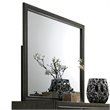 Bowery Hill Wooden Frame Wall Mirror with Angled Lines in Gray