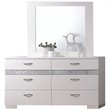 Bowery Hill Wooden Rectangular Wall Mirror with Beveled Edge in White