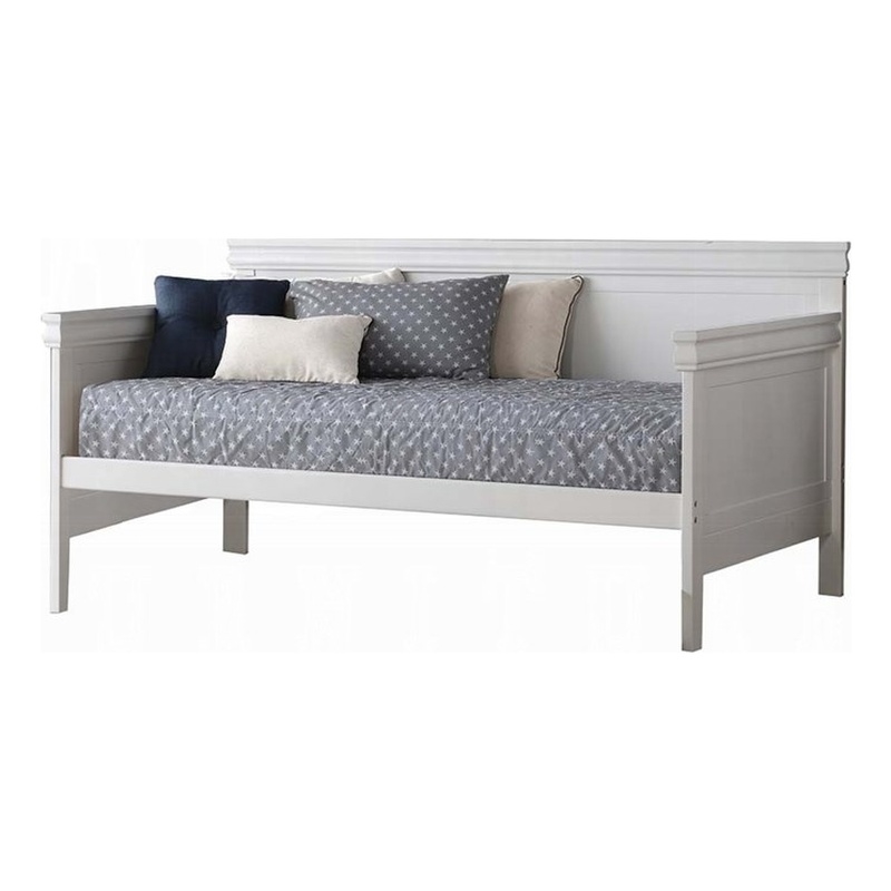 Bowery Hill Transitional Wooden Panel Twin Daybed in White Wood