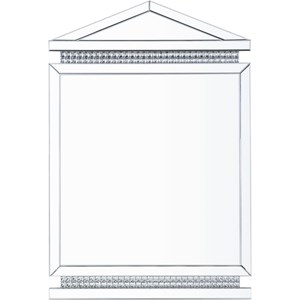 Bowery Hill Glass Wall Decor Mirror in Mirrored and Faux Ice Cube Crystals