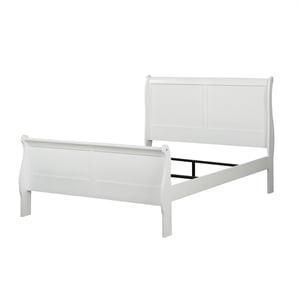 Bowery Hill Twin Sleigh Bed with Antique Brass Hardware in White