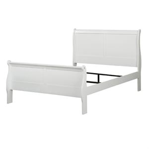 Bowery Hill Eastern King Sleigh Bed with Antique Brass Hardware in White