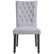 Bowery Hill Tufted Parson Dining Side Chair Set of 2 in Gray