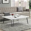 Bowery Hill 40-Inch Square Marble Top Coffee Table in White and Black