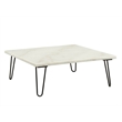 Bowery Hill 40-Inch Square Marble Top Coffee Table in White and Black