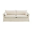 Bowery Hill Upholstered Sofa with 2 Pillows in Beige Linen Fabric