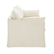 Bowery Hill Upholstered Sofa with 2 Pillows in Beige Linen Fabric