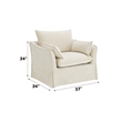 Bowery Hill Upholstered Chair with 2 Pillows in Beige Linen Fabric
