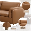 Bowery Hill Modular Right-Facing Arm Chair in Brown Top Grain Leather