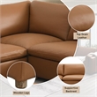 Bowery Hill Modular Wedge Sectional Piece in Brown Top Grain Leather