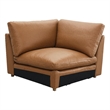 Bowery Hill Modular Wedge Sectional Piece in Brown Top Grain Leather