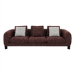 Bowery Hill Upholstered Sofa with 3 Pillows in Maroon Tweed Boucle