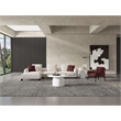 Bowery Hill Sectional Sofa with 3 Pillows in Maroon and Beige Tweed
