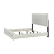 Bowery Hill Eastern King Bed in Beige Linen with Button Tufting