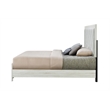 Bowery Hill Eastern King Bed in Beige Linen with Button Tufting