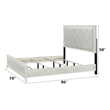 Bowery Hill Eastern King Bed in Beige Linen with Button Tufting