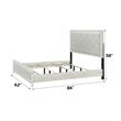 Bowery Hill Upholstered Queen Bed in Beige Linen with Button Tufting