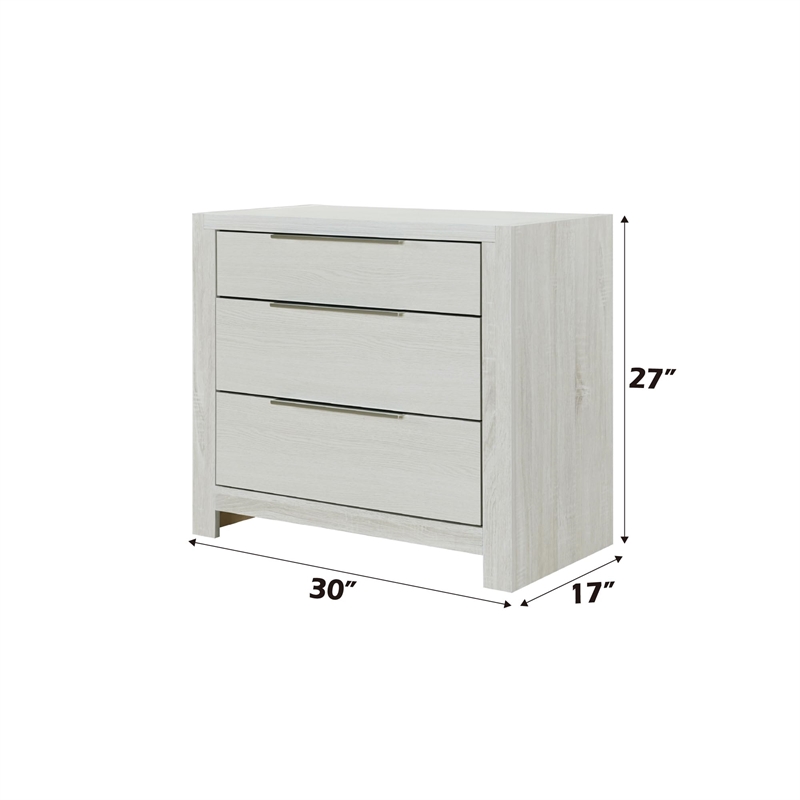 Bowery Hill Upholstered Nightstand with Drawer in Beige Linen
