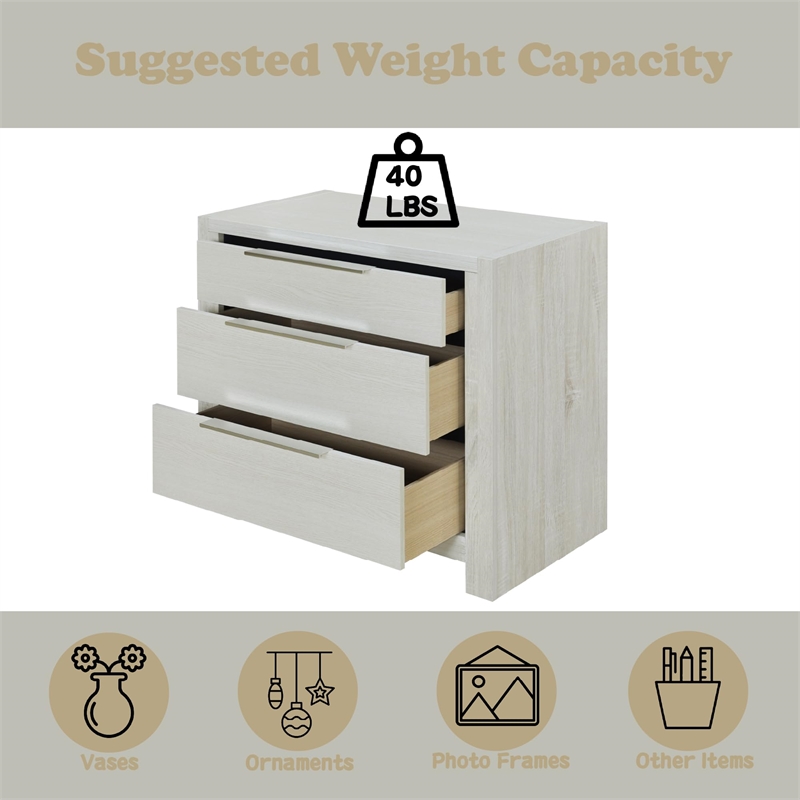 Bowery Hill Upholstered Nightstand with Drawer in Beige Linen
