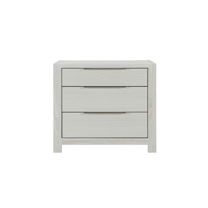 Bowery Hill Upholstered Nightstand with Drawer in Beige Linen