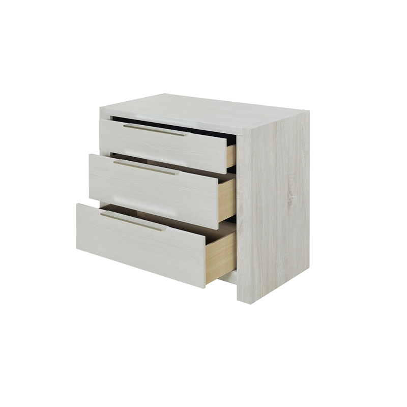 Bowery Hill Upholstered Nightstand with Drawer in Beige Linen