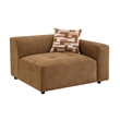 Bowery Hill Modular Left-Facing Arm Chair with Pillow in Chocolate Suede