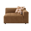 Bowery Hill Modular Left-Facing Arm Chair with Pillow in Chocolate Suede