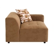 Bowery Hill Modular Left-Facing Arm Chair with Pillow in Chocolate Suede